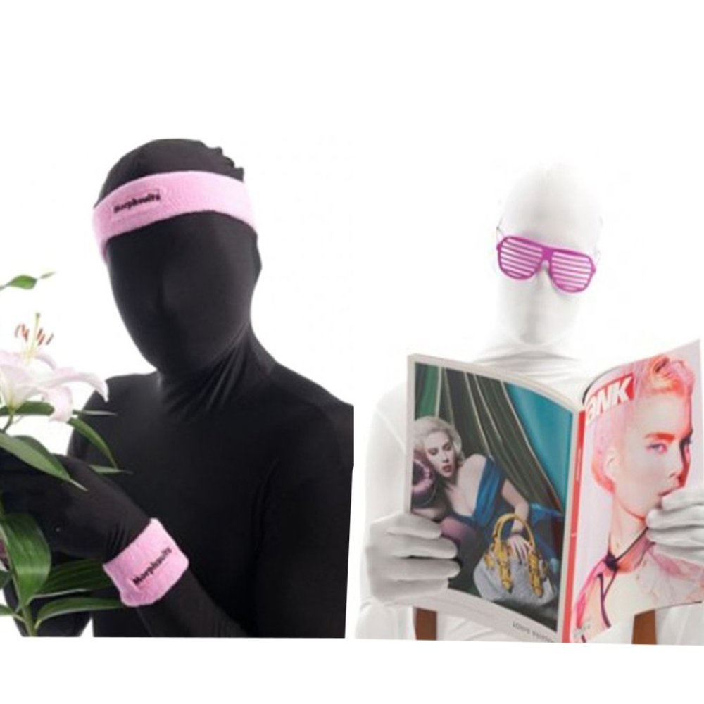 Morphsuits Adult 3-piece Sweatband PINK Costume Set with Sunglasses NWT